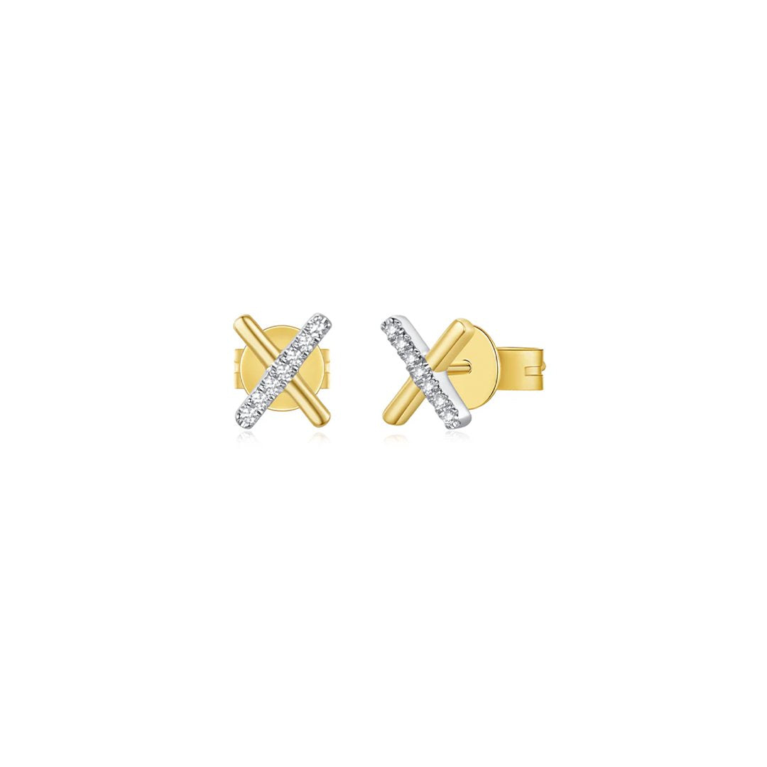 0.04 ctw Diamond X Earrings