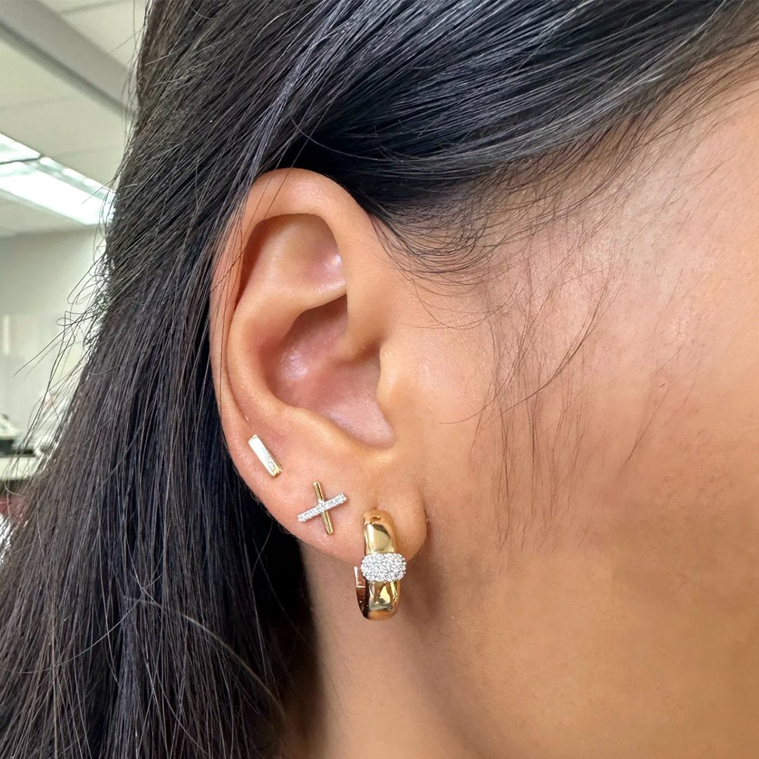 0.04 ctw Diamond X Earrings