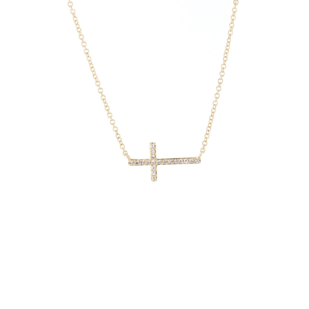0.06 ctw Diamond Cross Necklace