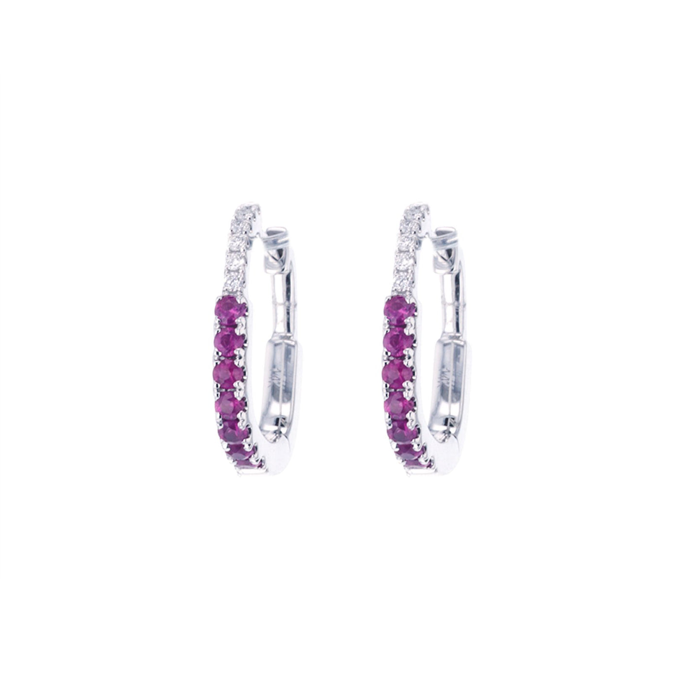 Ruby & Diamond Hoop Earrings
