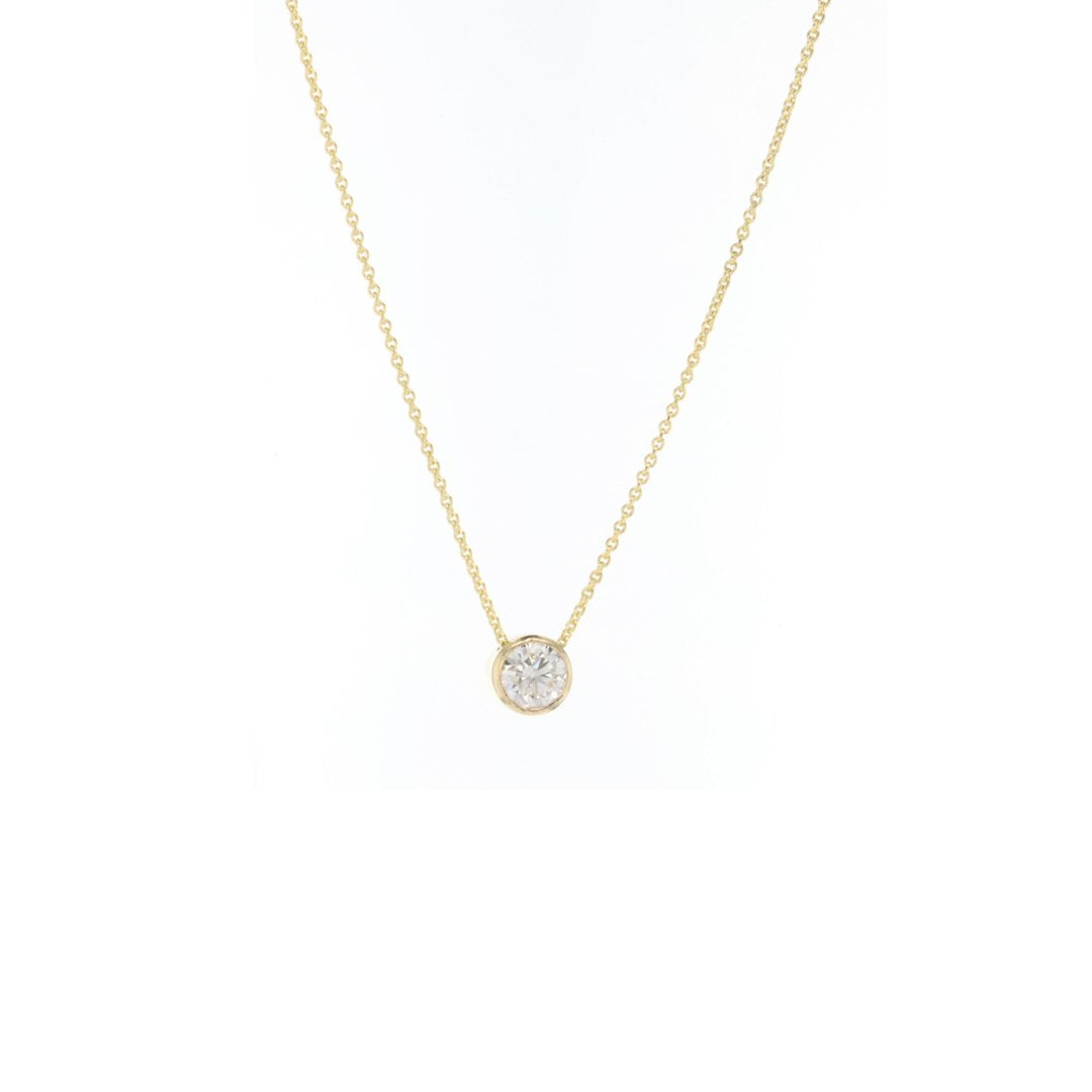 18" 0.55 ct Diamond Solitaire Bezel Necklace