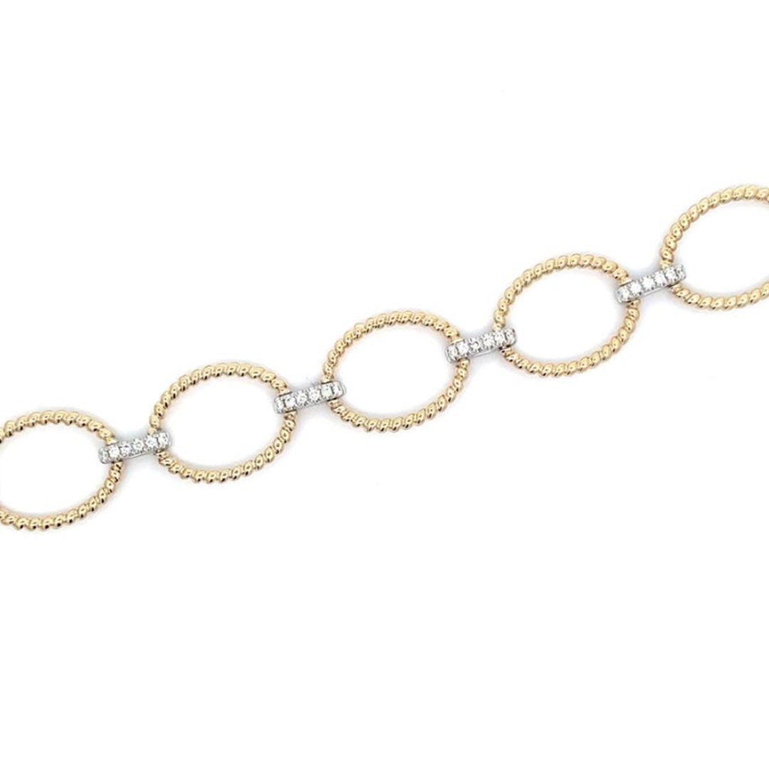 0.53 ctw Diamond Larve Oval Rope Link Bracelet