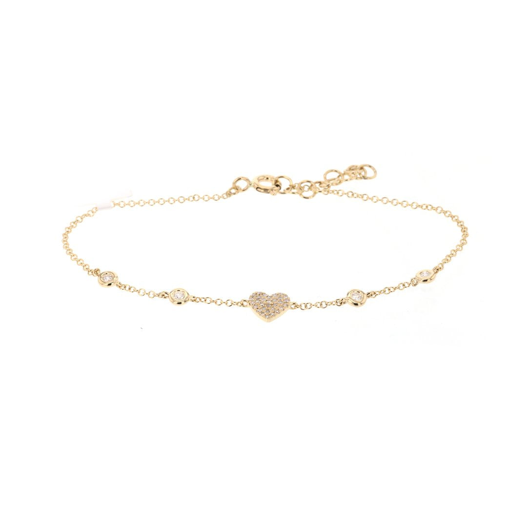 0.14 ctw Diamond Heart Bracelet