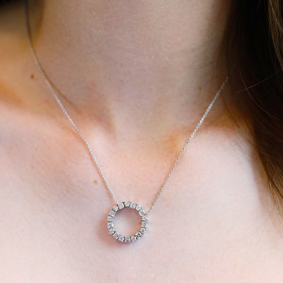Diamond Open Circle Necklace