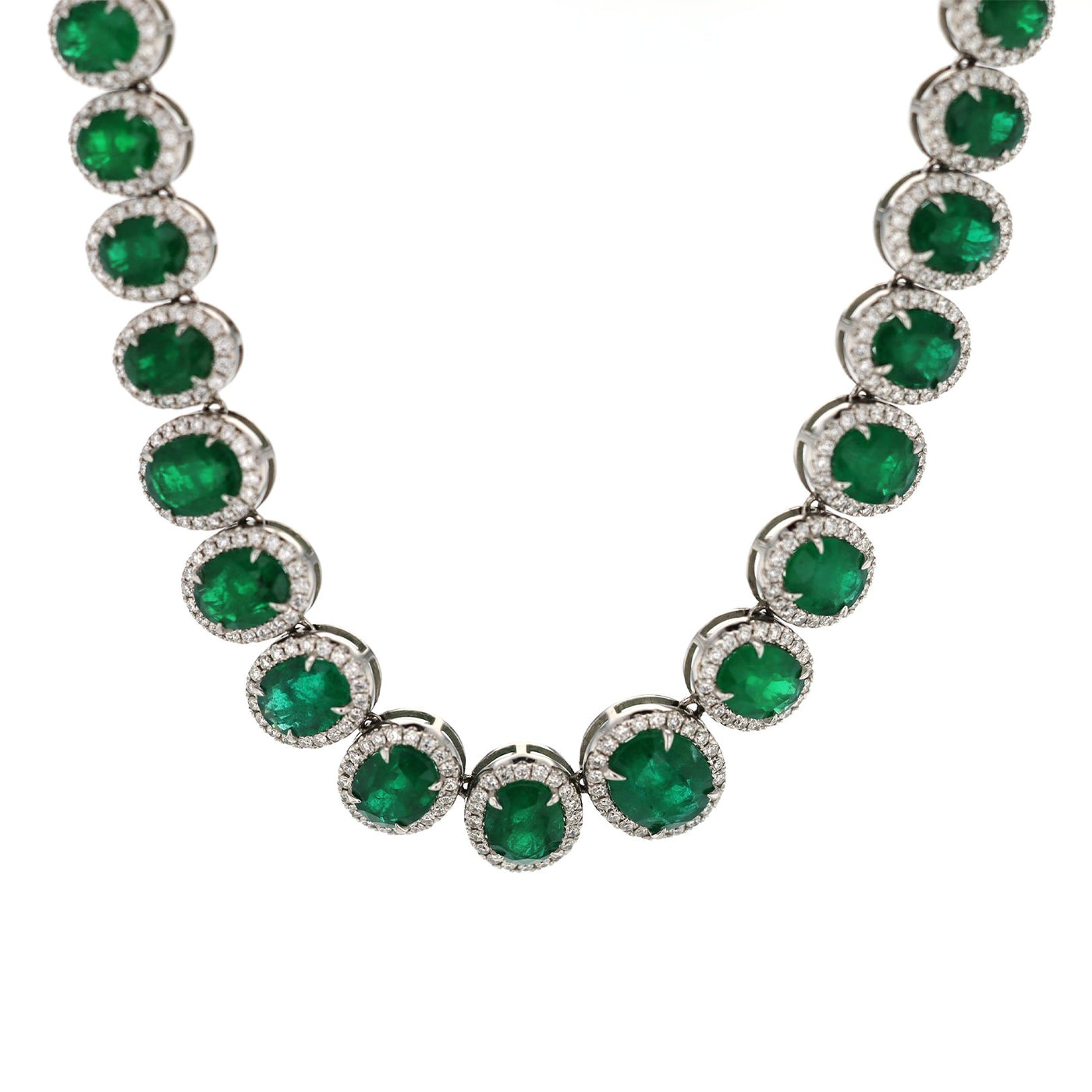34.09 ctw Emerald & Diamond Necklace