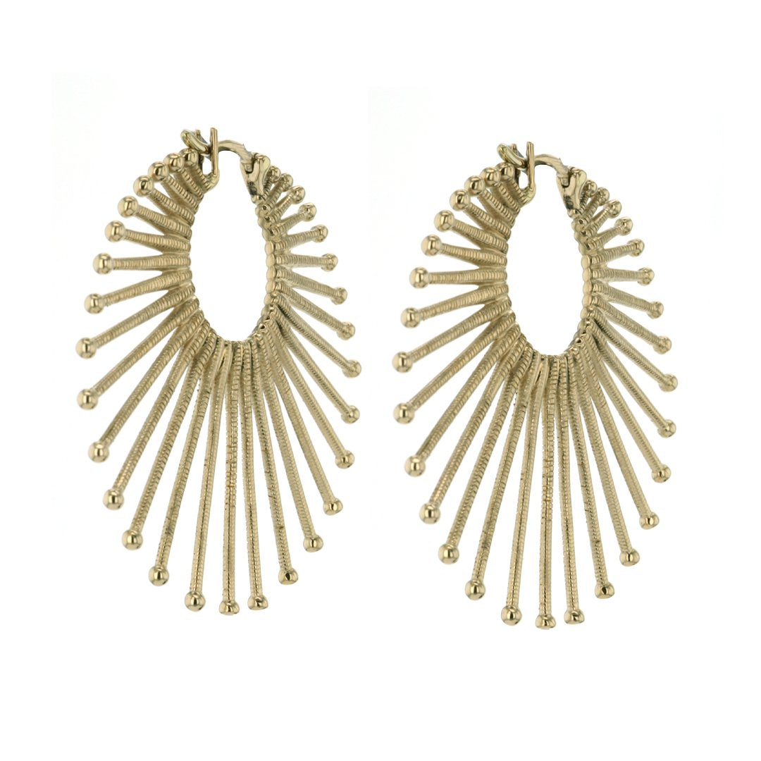 0.13 ctw Diamond Lion Hoop Earrings