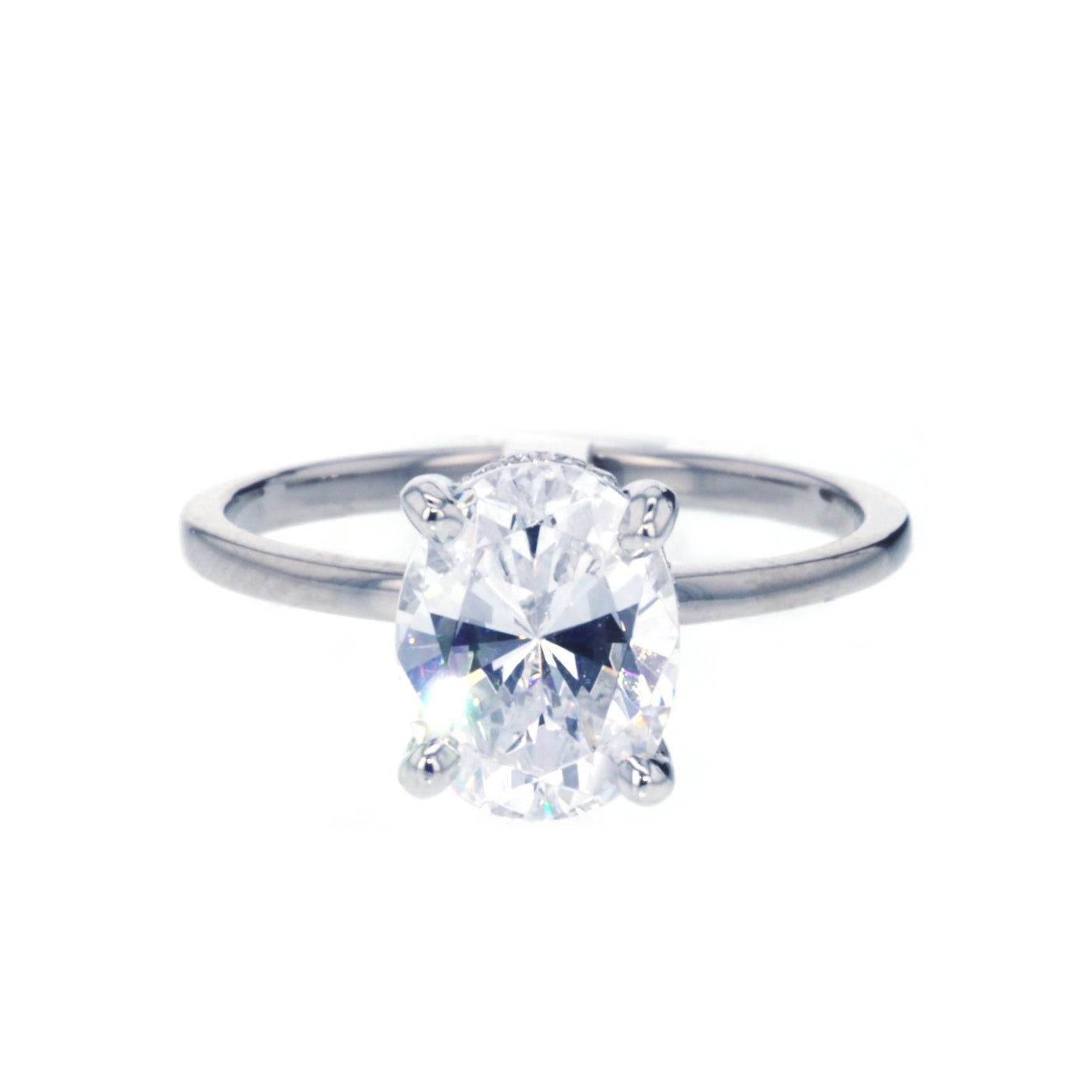 0.05 ctw Diamond Hidden Halo Engagement Ring