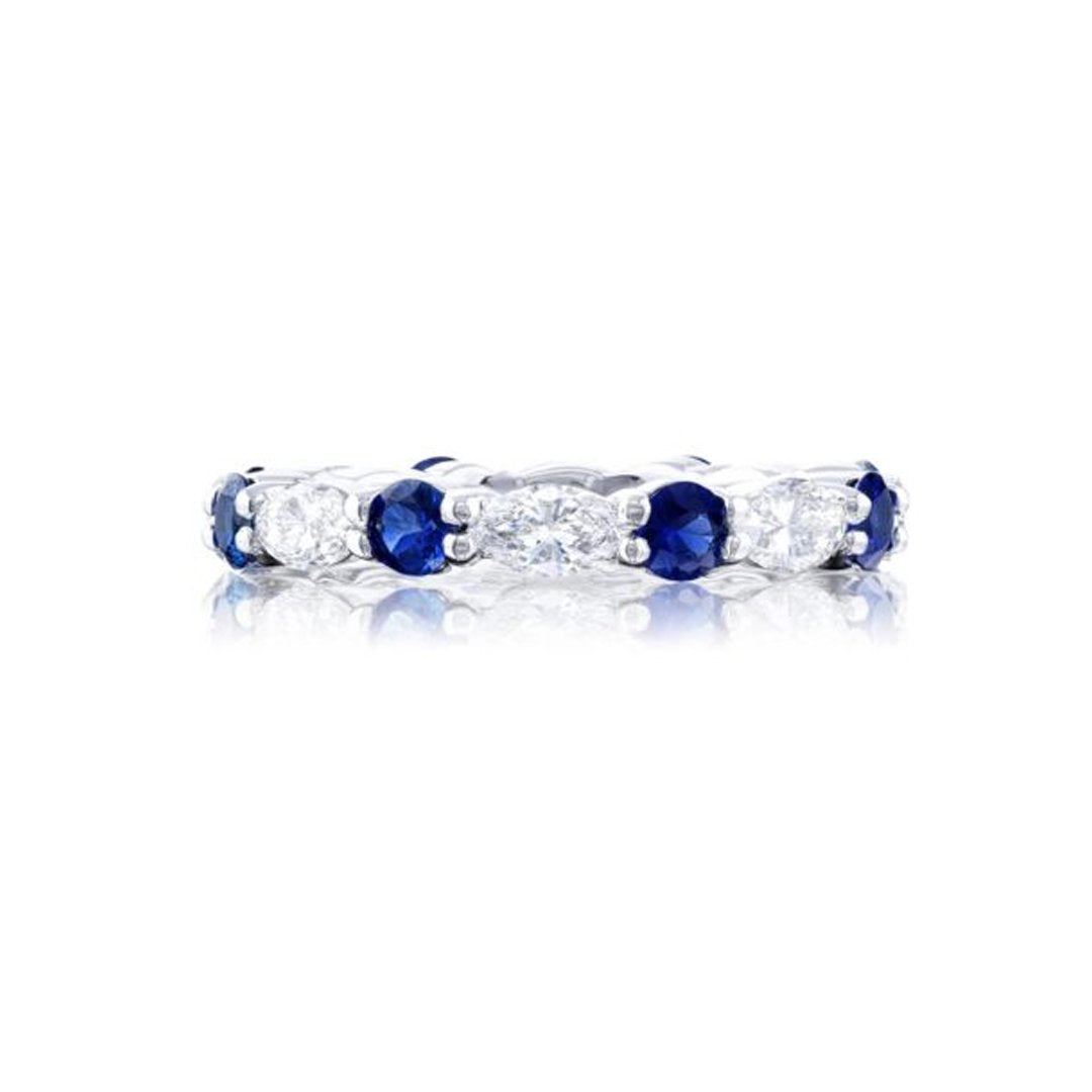 Blue Sapphire & Diamond Band