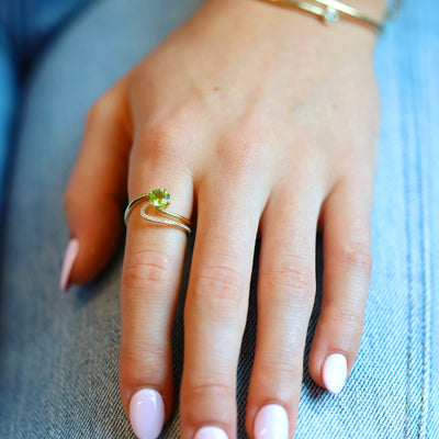 Peridot & Diamond Ring