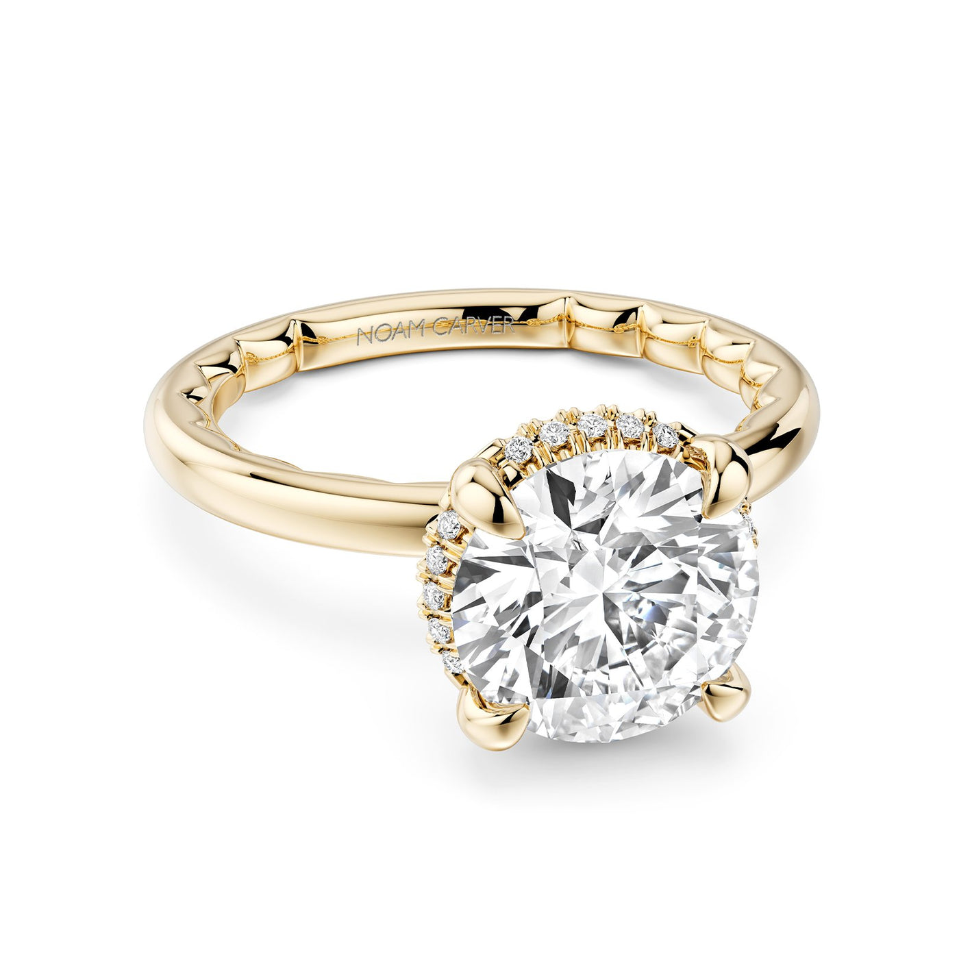 0.05 ctw Diamond Hidden Halo Engagement Ring