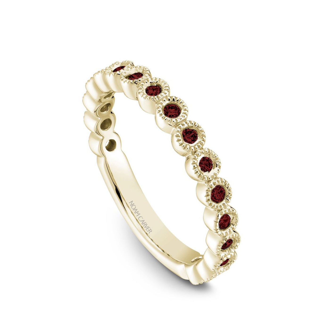 Garnet Milgrain Bezel Band