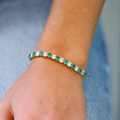 Emerald & Diamond Eternity Bracelet