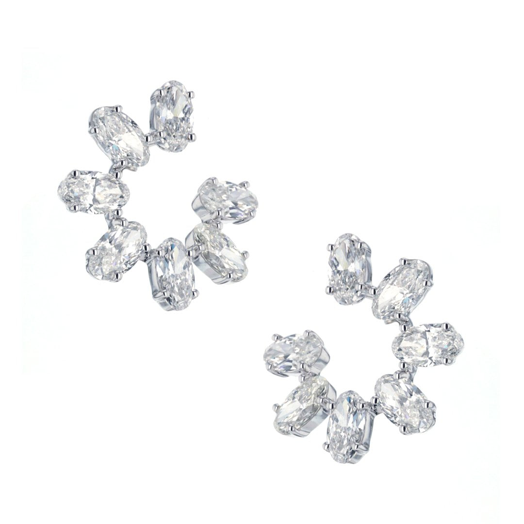 5.82 ctw Moval Diamond Earrings