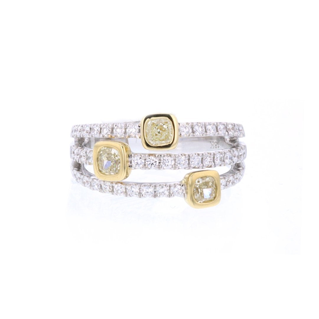 Yellow & White Diamond Band