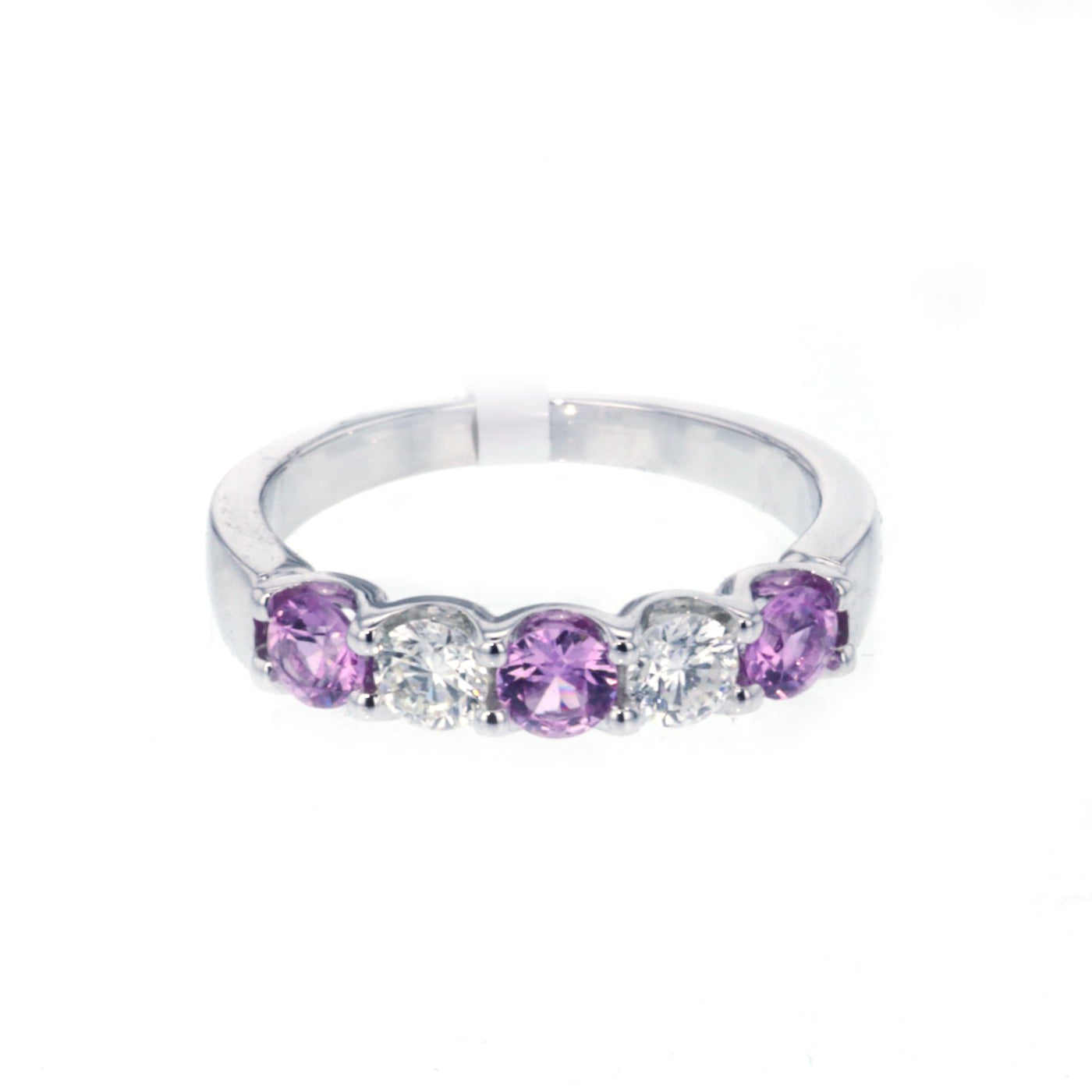 Pink Sapphire & Diamond Band