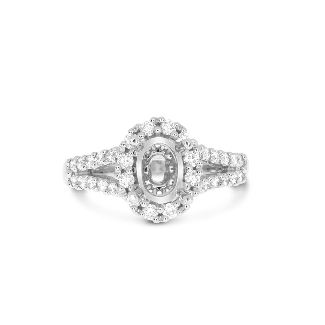 0.64 ctw Diamond Halo Engagement Ring