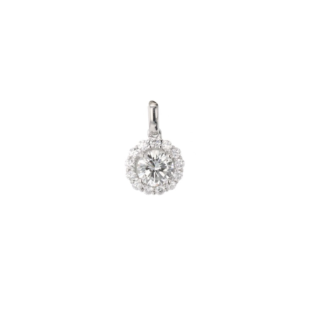1.00 ctw Diamond Solitaire Halo Pendant