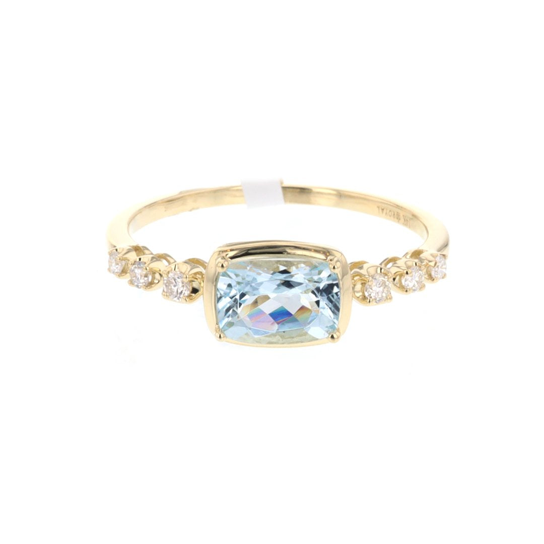 Aquamarine & Diamond Ring
