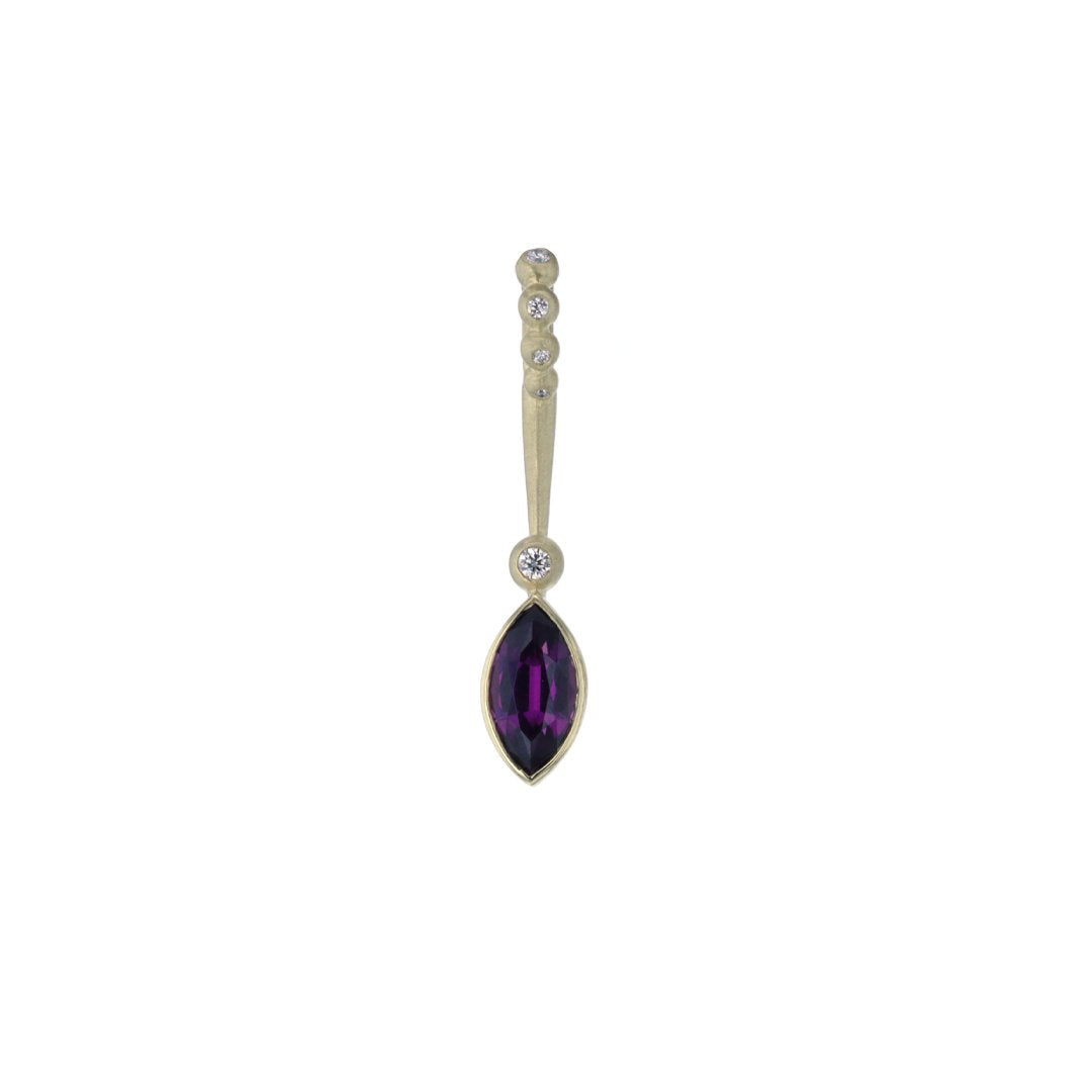 Purple Garnet & Diamond Lolli Pendant