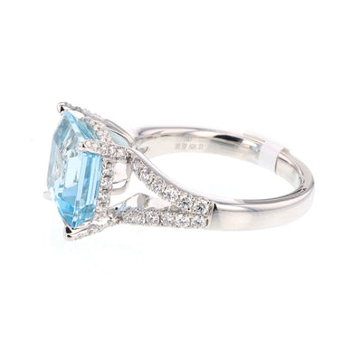 Aquamarine & Diamond Ring