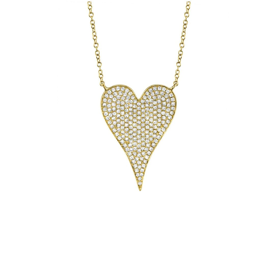 15+3" 0.43 ctw Diamond Pave Heart Necklace