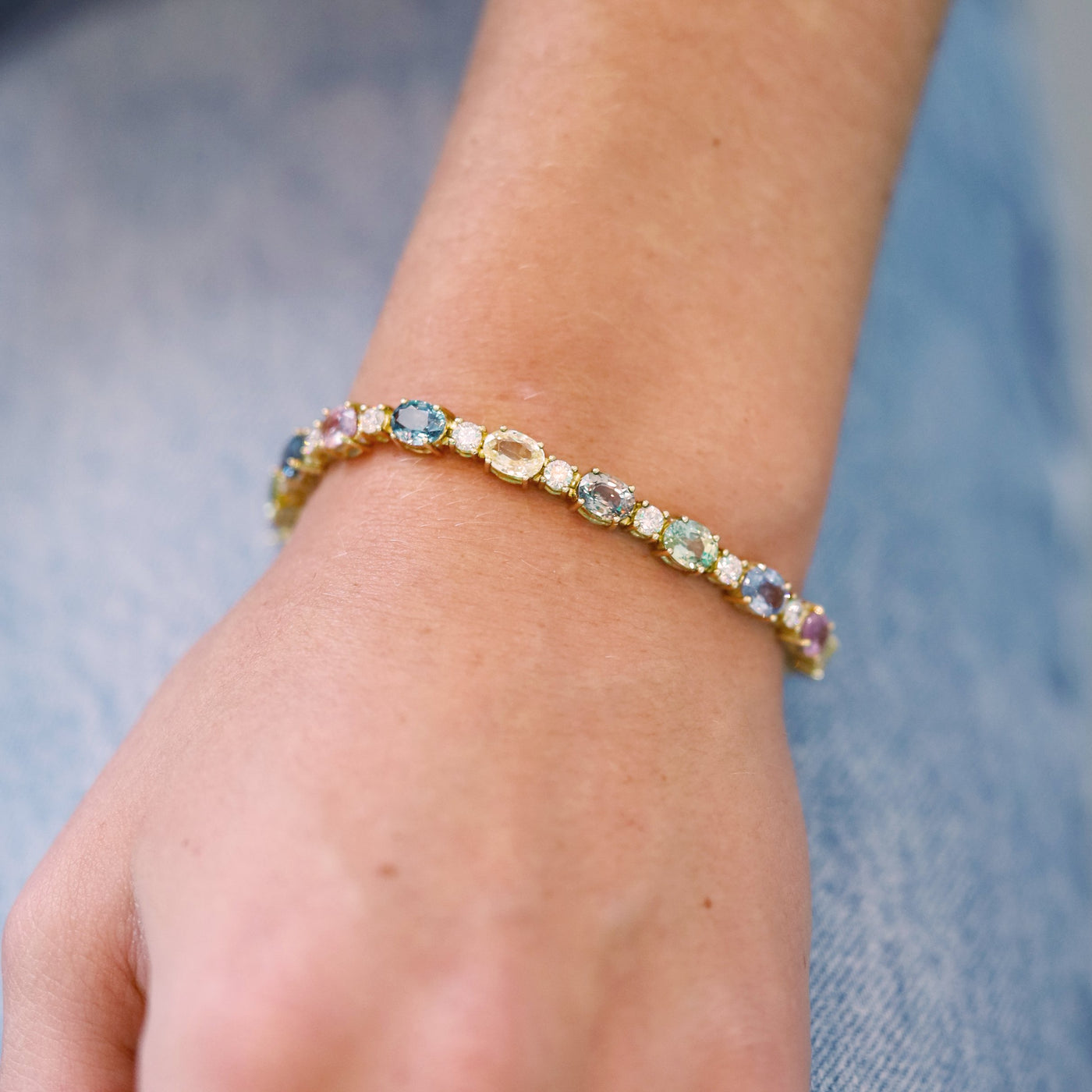 Multicolor Sapphire & Diamond Bracelet