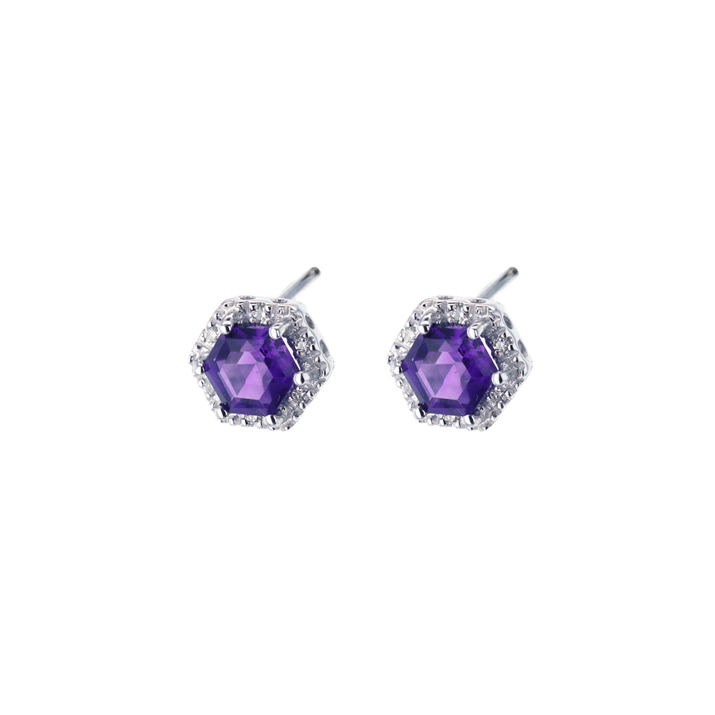 Amethyst & Diamond Earrings