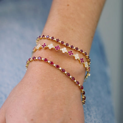 Ruby & Diamond Bangle Bracelet