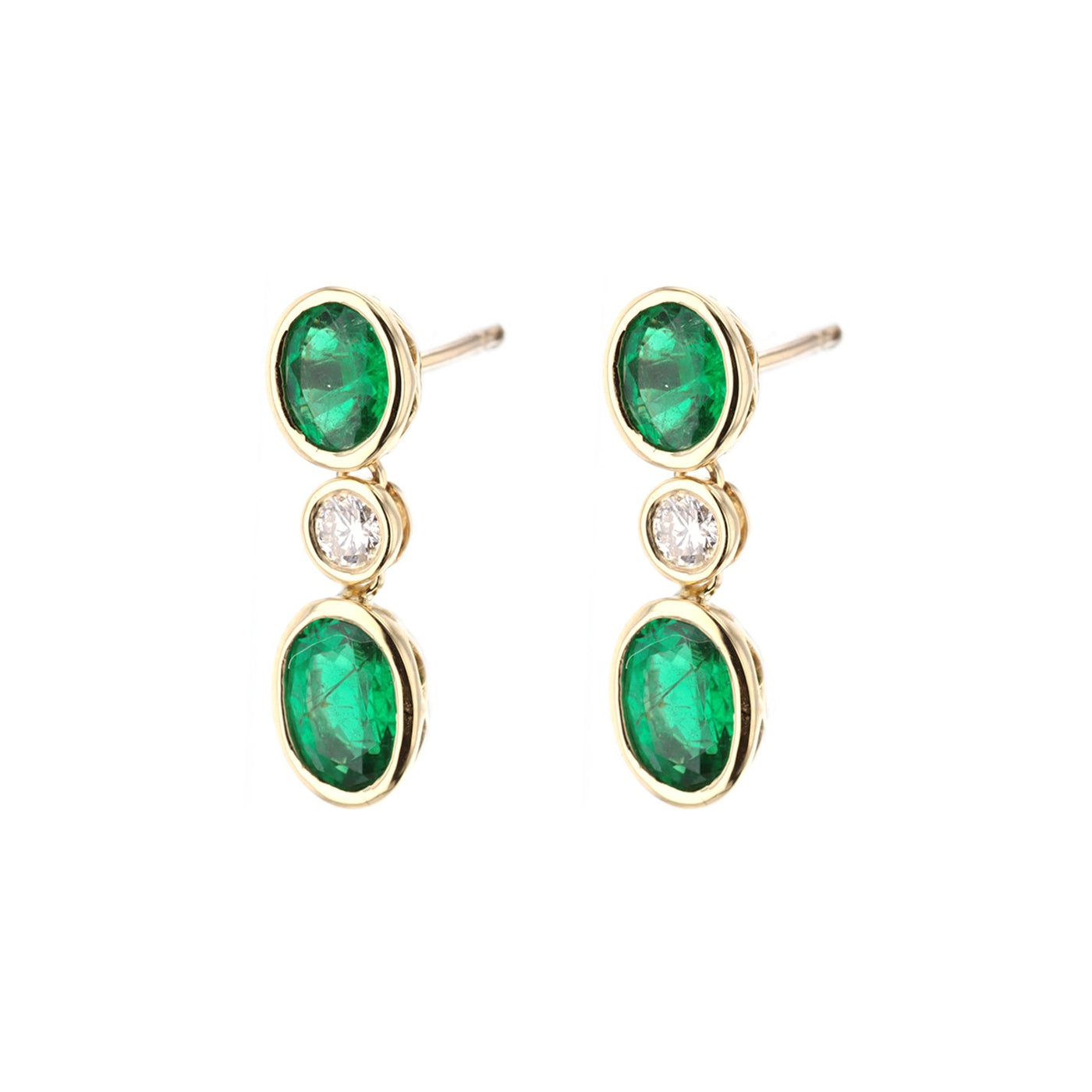 Emerald & Diamond Drop Earrings