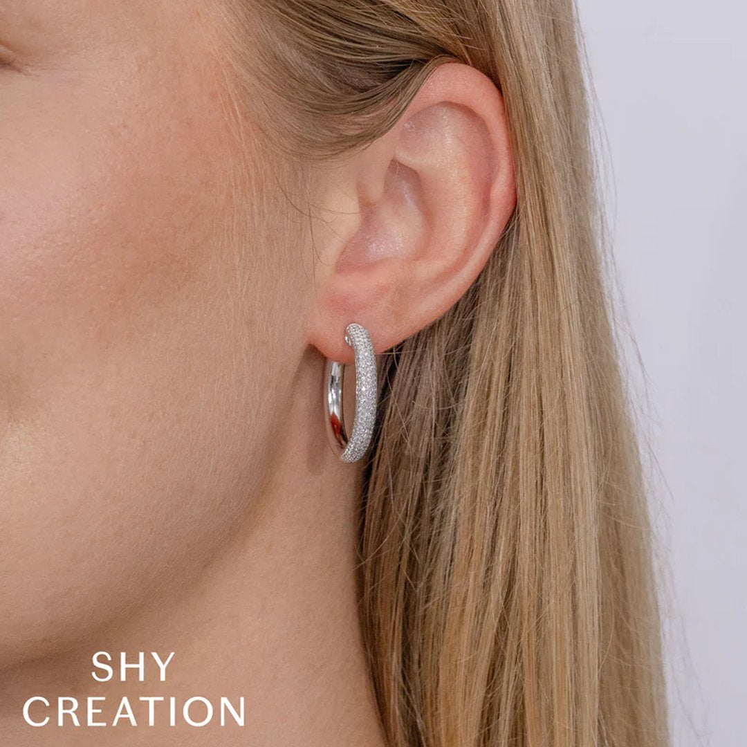 0.77 ctw Diamond Pave Hoop Earrings