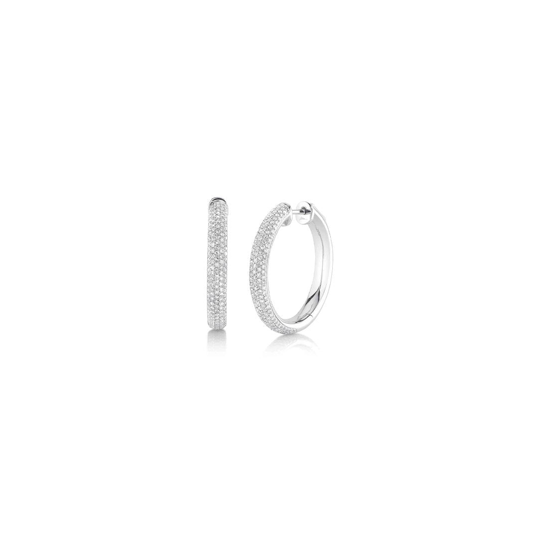 0.77 ctw Diamond Pave Hoop Earrings