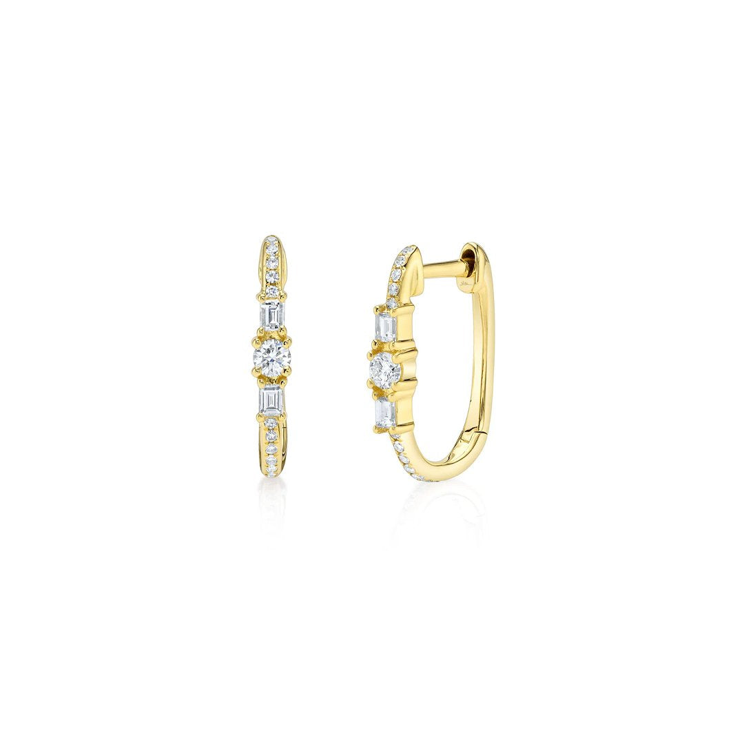 0.28 ctw Diamond Oval Hoop Earrings
