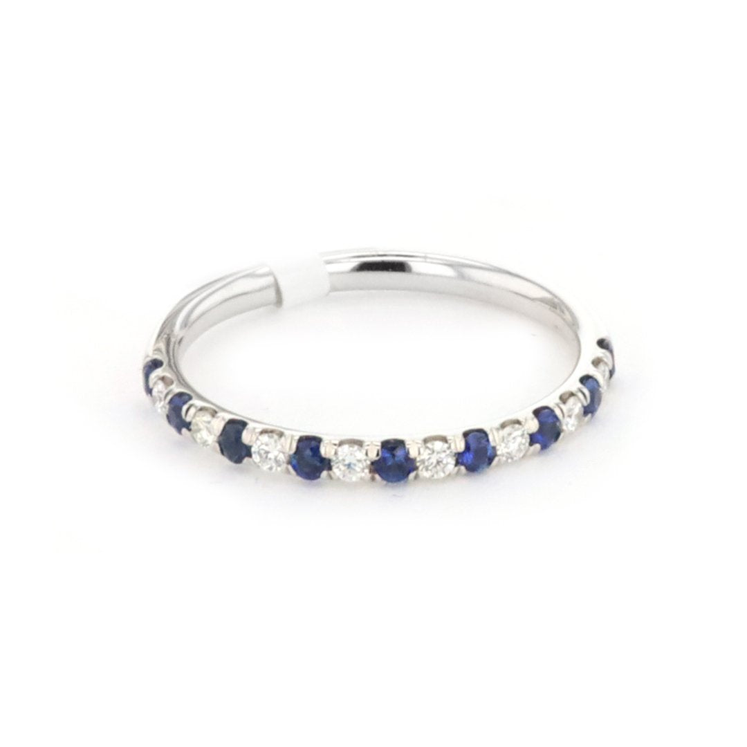 Blue Sapphire & Diamond Band