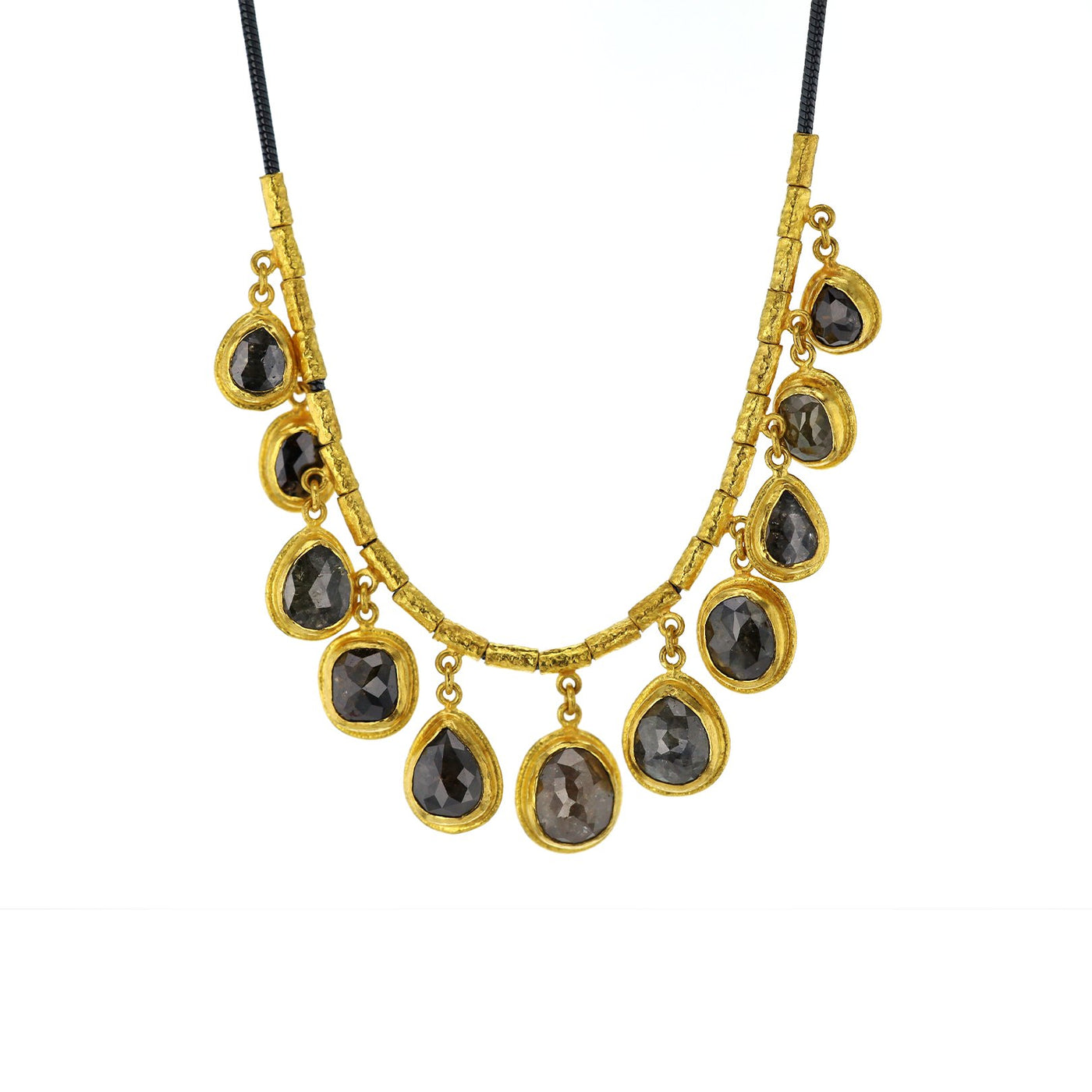 Natural Diamond 24K Drop Necklace