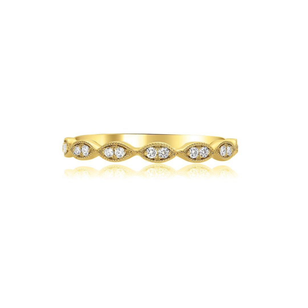 0.11 ctw Diamond Milgrain Band