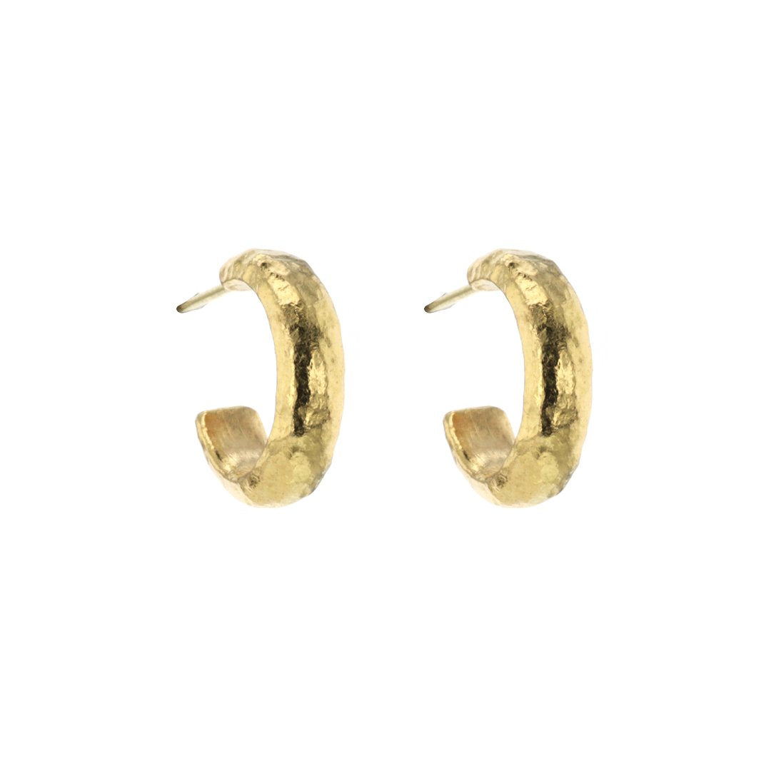 15.5MM Hammered Hoop Earrings