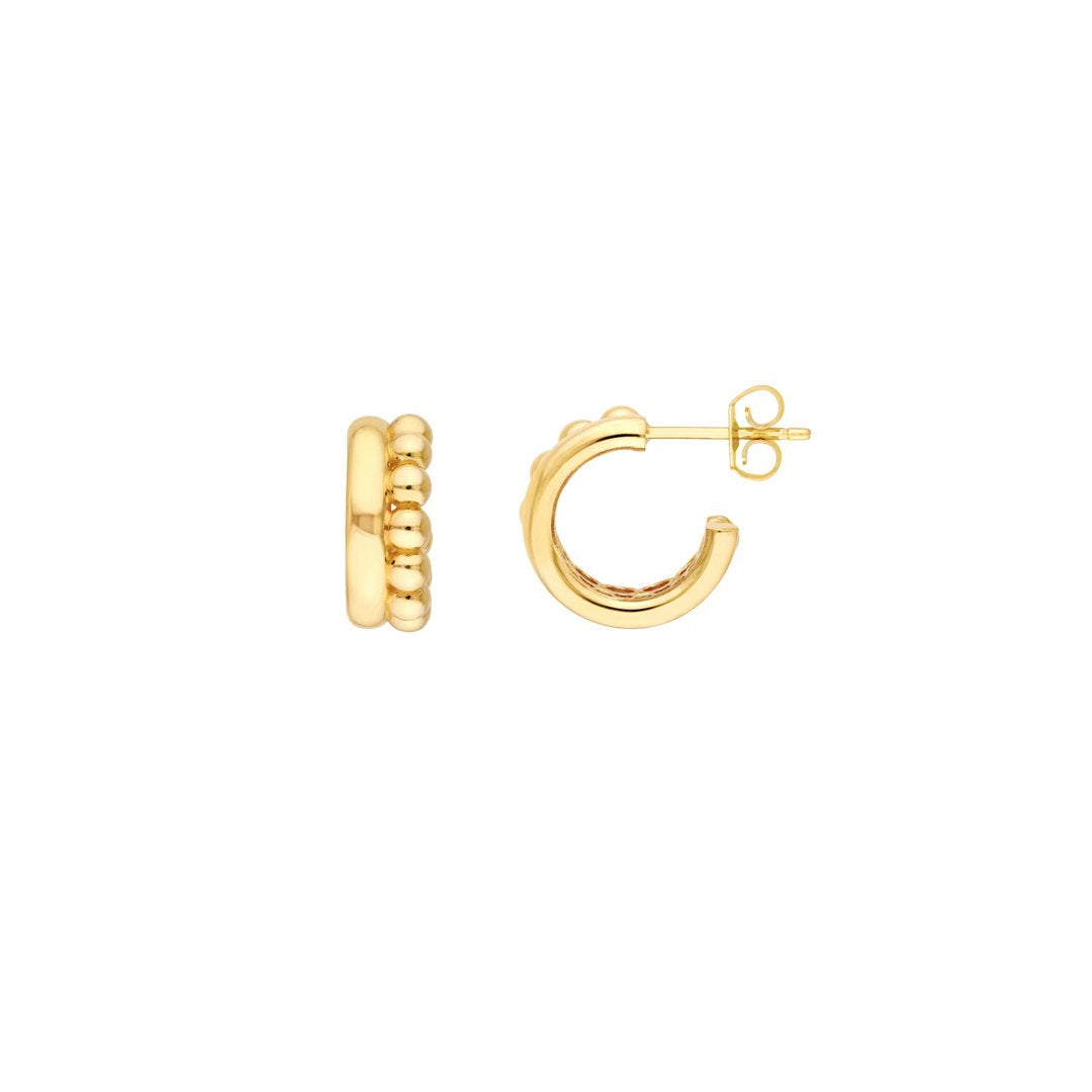 Gold Beaded Hoop Earrings