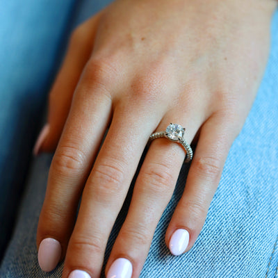 0.82 ctw Diamond Hidden Halo Engagement Ring