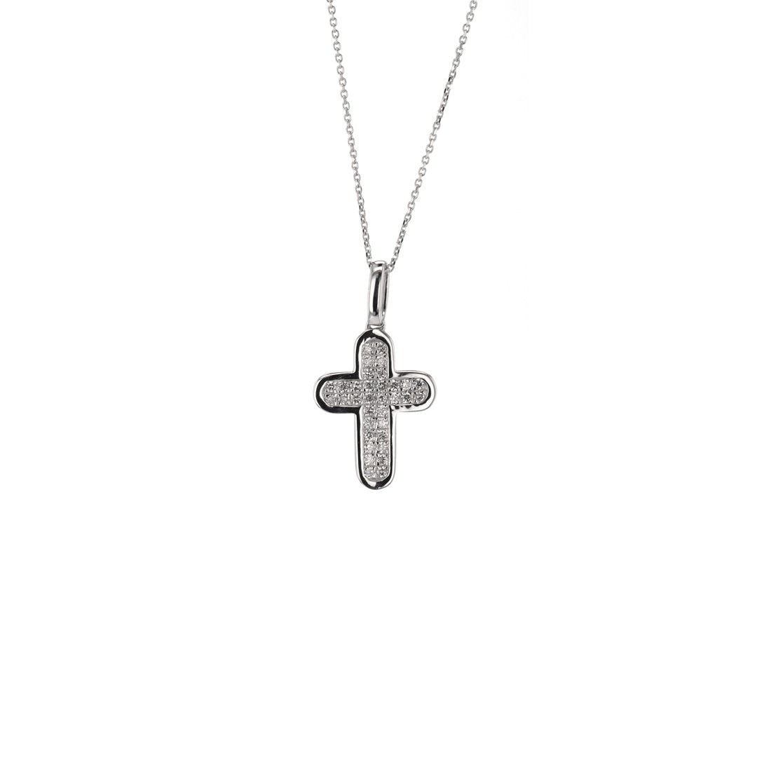 18" 0.20 ctw Diamond Cross Pendant Necklace