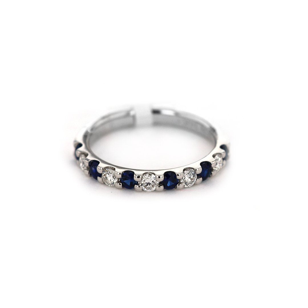 Blue Sapphire & Diamond Band