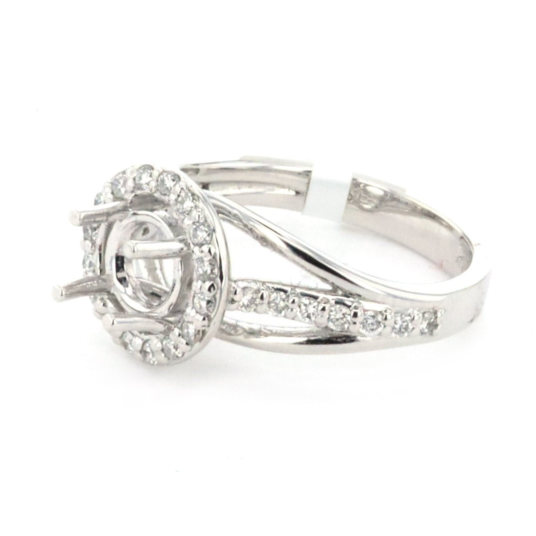 0.45 ctw Diamond Halo Engagement Ring