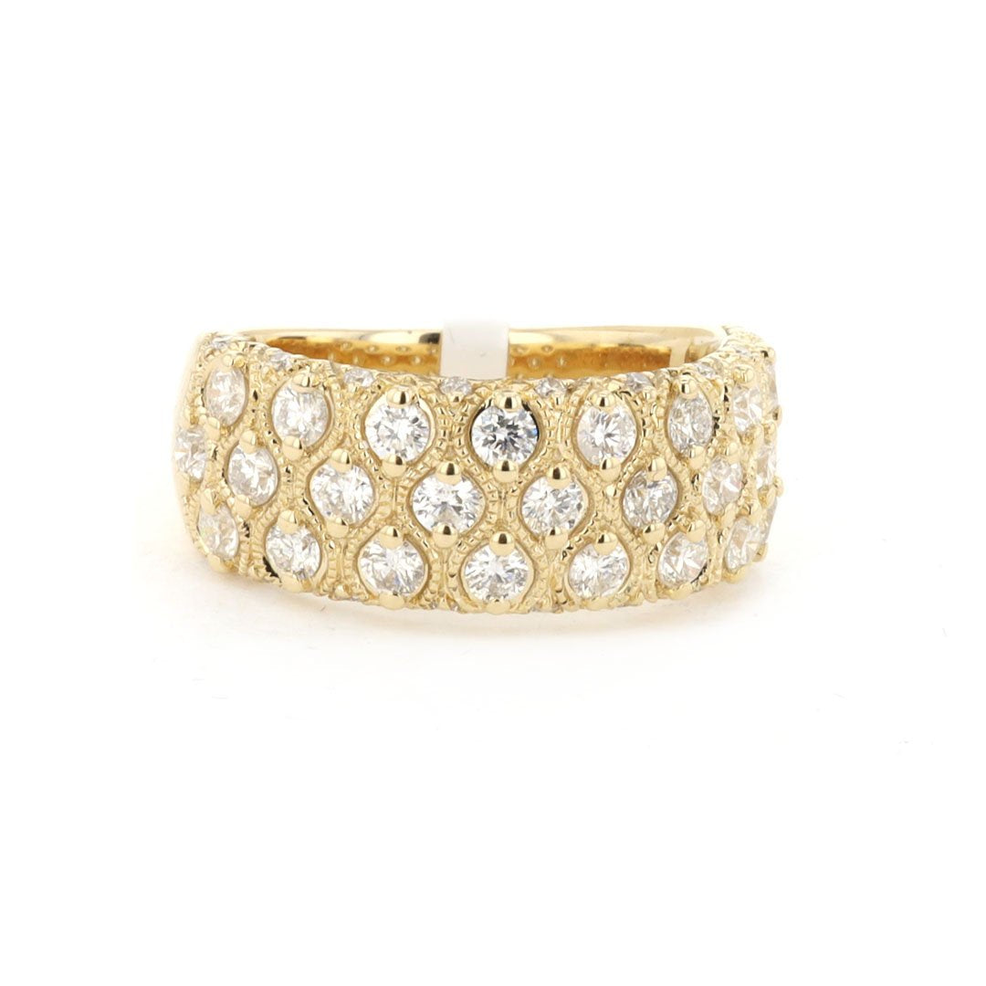 1.09 ctw Diamond 3-Row Band