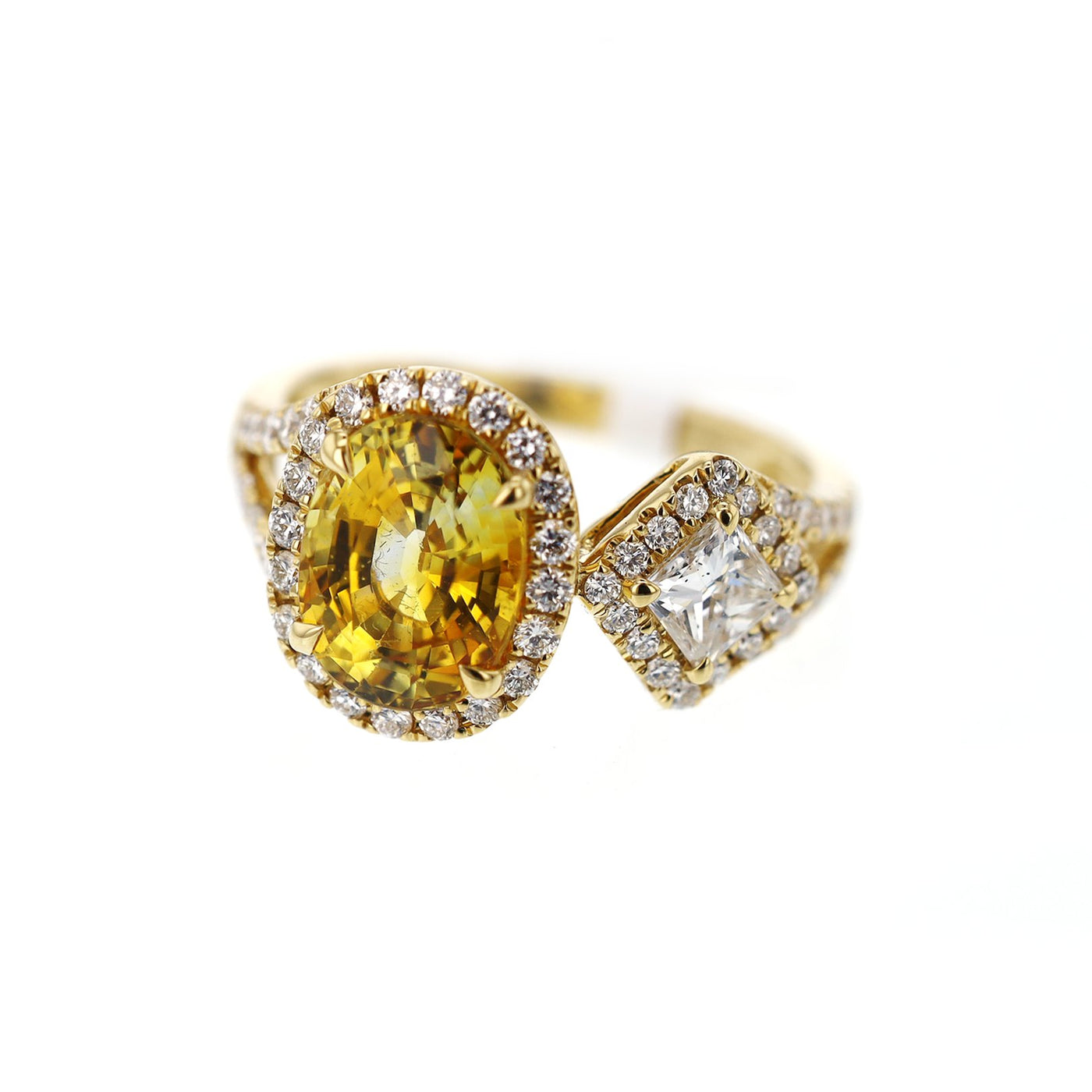 Sapphire & Diamond Halo Ring
