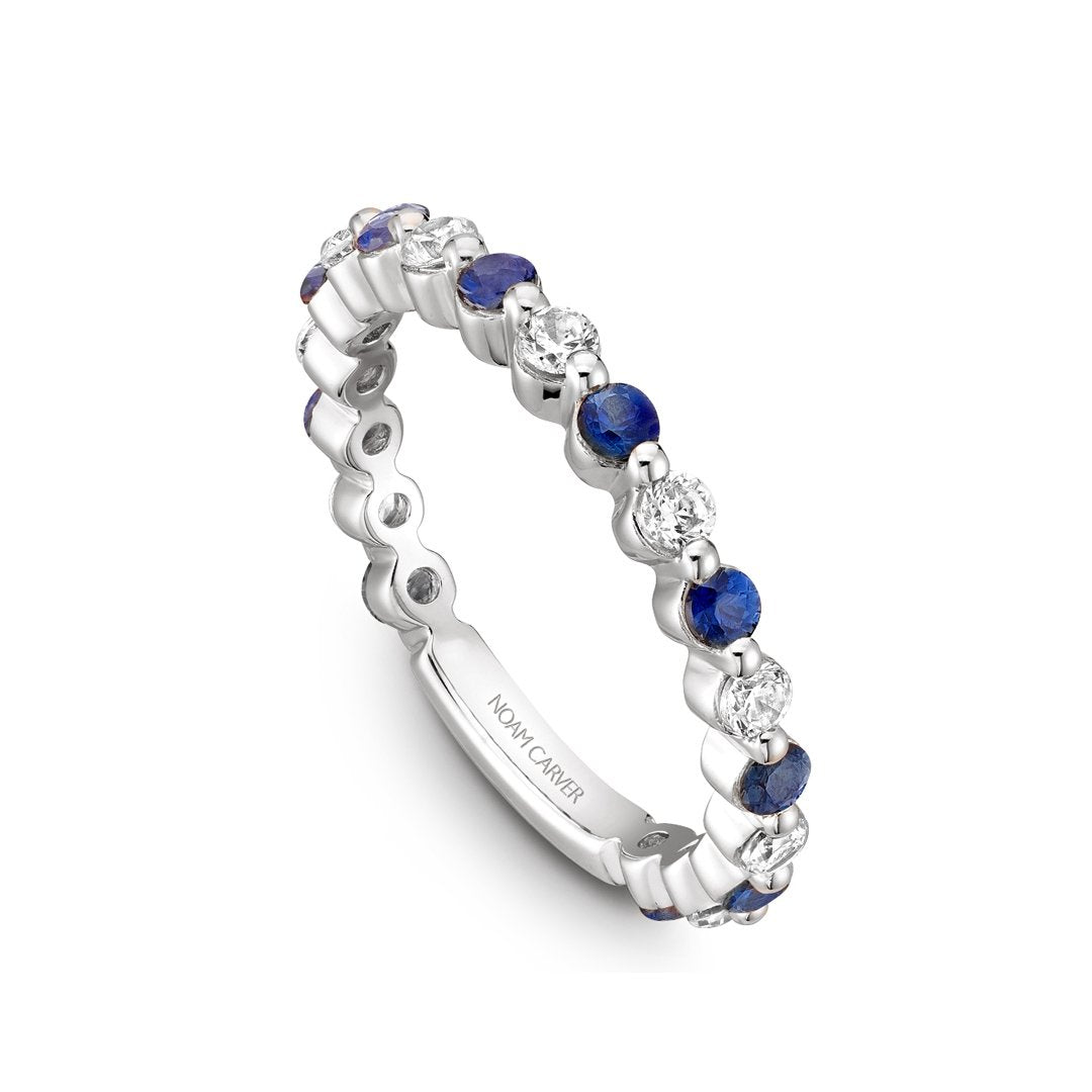 Blue Sapphire & Diamond Band