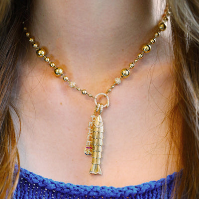 0.41 ctw Diamond Beaded Necklace