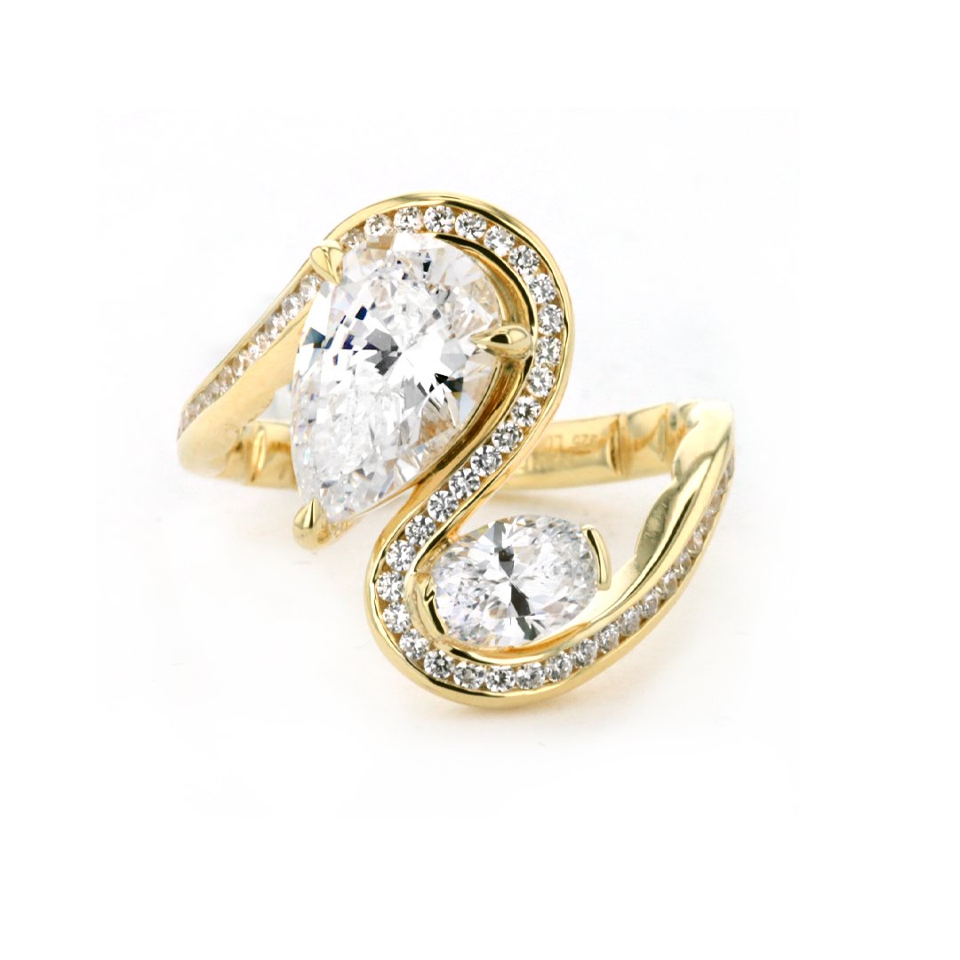 0.91 ctw Diamond Bypass Ring