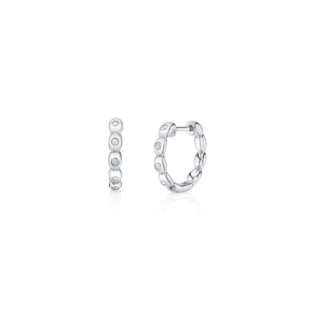0.11 ctw Diamond Bezel Huggie Earrings