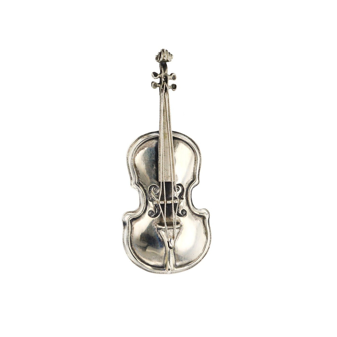 Sterling Silver 1.75" Violin Pin