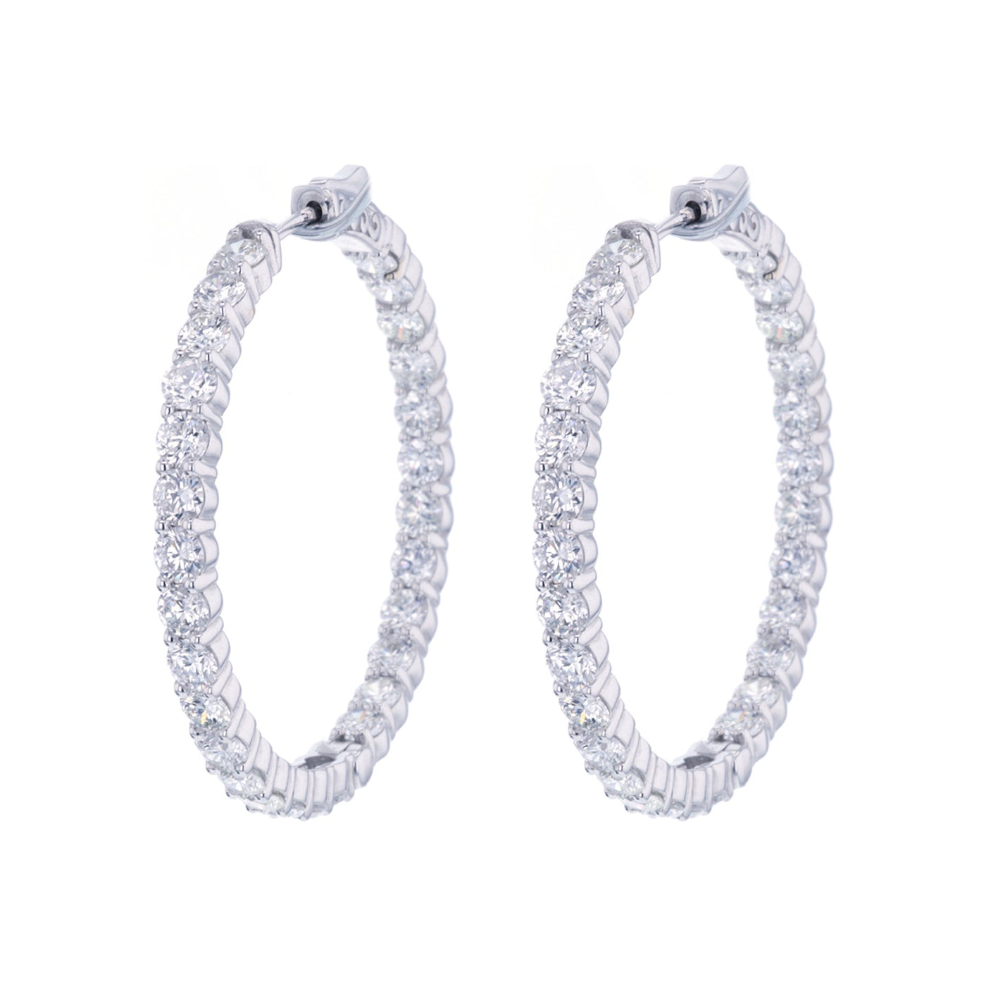 7.78 ctw Diamond Inside-Out Hoop Earrings