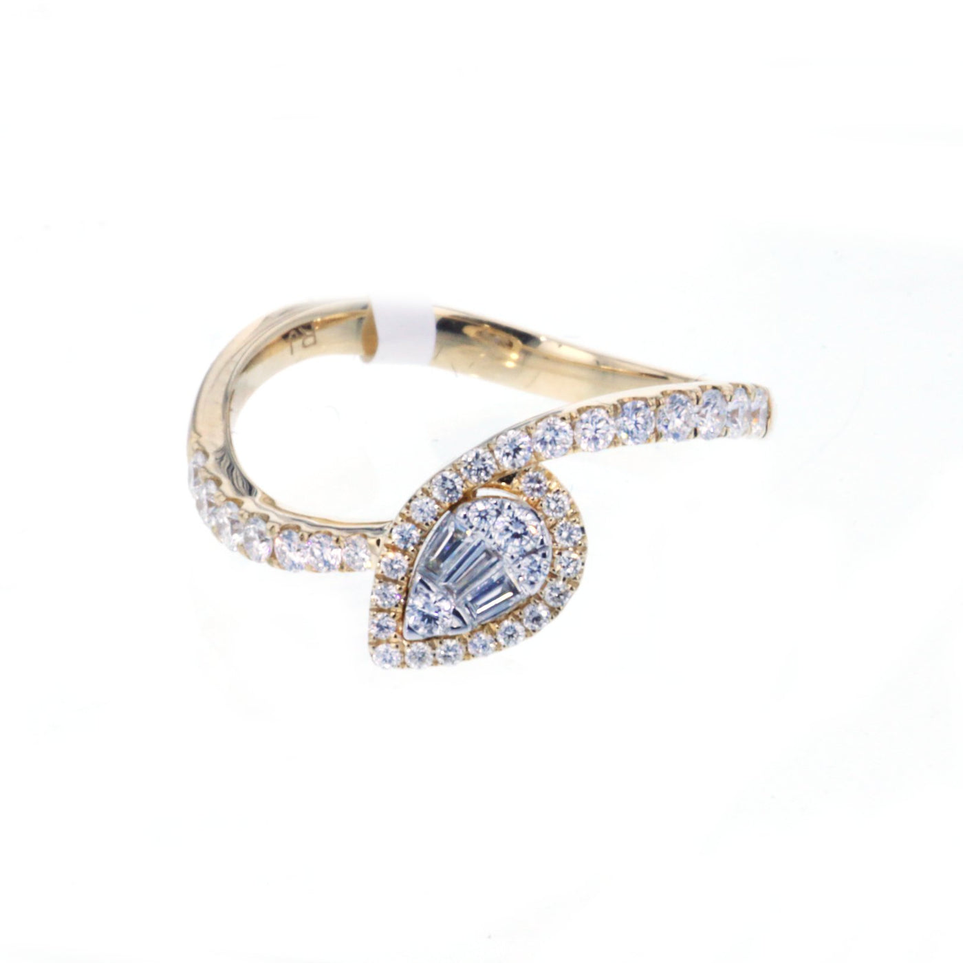 0.39 ctw Diamond Pear Halo Ring